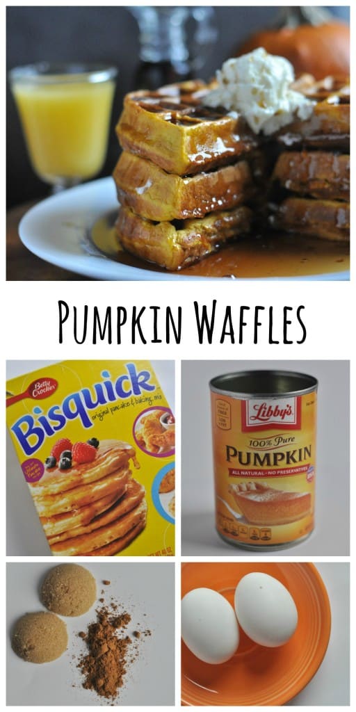 Perfect pumpkin waffles using only six ingredients including everyone's favorite-pumpkin! Simple and easy recipe that can be made in 10 minutes.