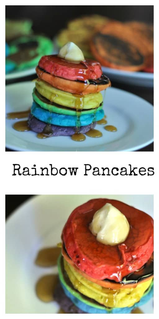 Rainbow Pancakes a simple and fun recipe to make with your kids. 