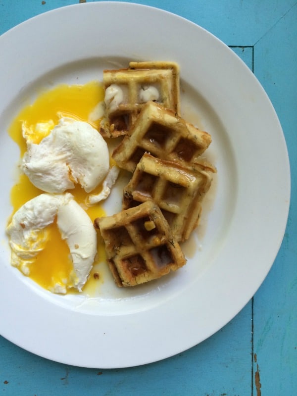 Tater Tot Waffles recipe makes a savory waffle perfect for a burger, grilled cheese or eggs. Only three ingredients and made on your waffle iron. https://diningwithalice.com/comfort-foods/tater-tot-waffles/