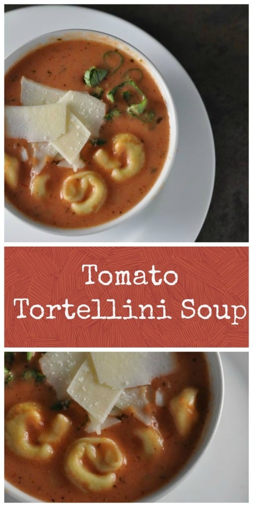 Easy creamy Tomato Tortellini Soup with simple ingredients. #soup #tomato #tomatosoup