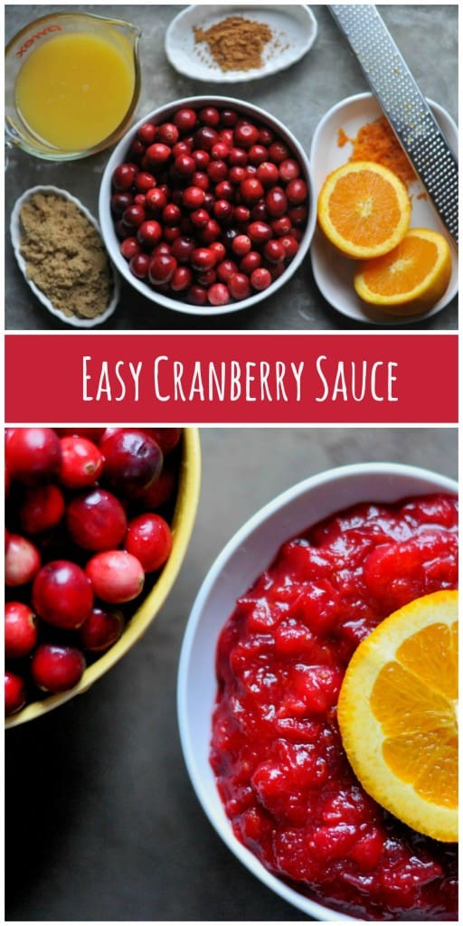 Easy cranberry sauce with just five ingredients. A simple recipe for a deliciously sweet and tart cranberry sauce.