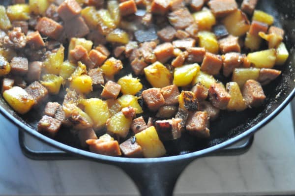 Hawaiian SPAM Skillet Pineapple Mango SPAM Stir-fry Skillet