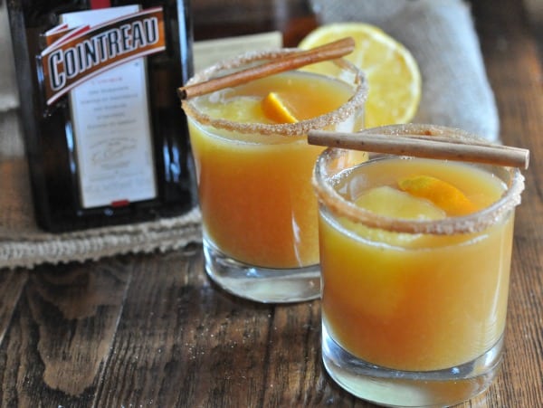 This Hot Bourbon Cider Cocktail recipe made with apple cider and Cointreau is the perfect drink for a cozy night or the holidays.