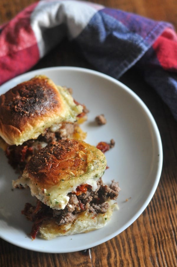 These Blue Cheese and Bacon Sliders are easy baked sandwiches that you can make for your next potluck, picnic, or weeknight meal.