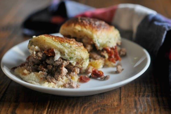 These Blue Cheese and Bacon Sliders are easy baked sandwiches that you can make for your next potluck, picnic, or weeknight meal.