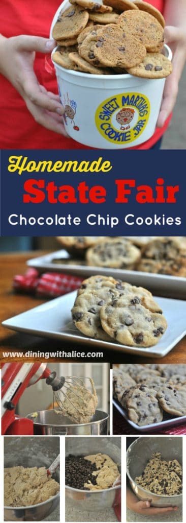 Chewy on the inside and crispy on the outside, these State Fair Cookies are my homemade recipe for the Sweet Martha's Minnesota State Fair cookie favorite! https://diningwithalice.com/desserts/state-fair-cookies/