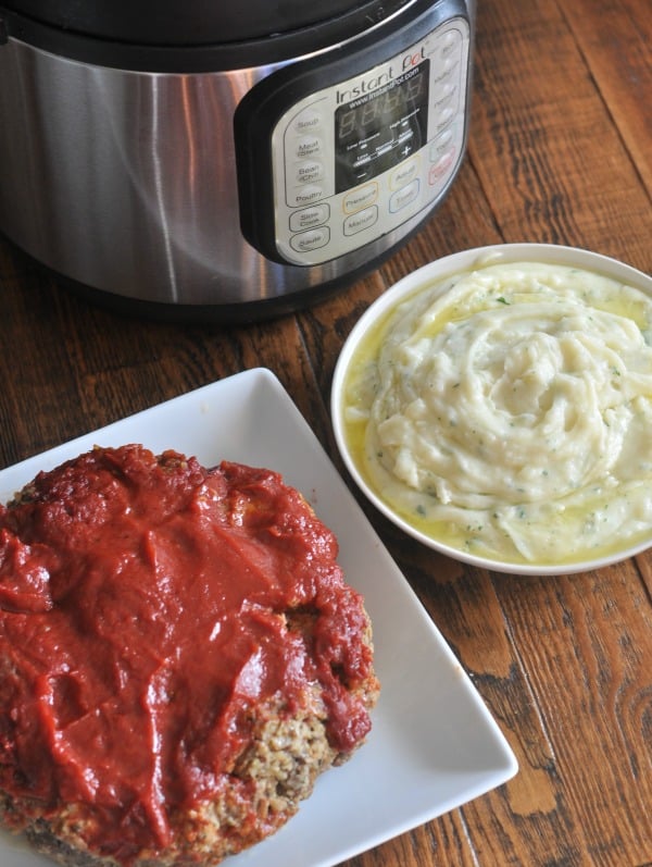 Instant Pot Meatloaf with Creamy Mashed Potatoes