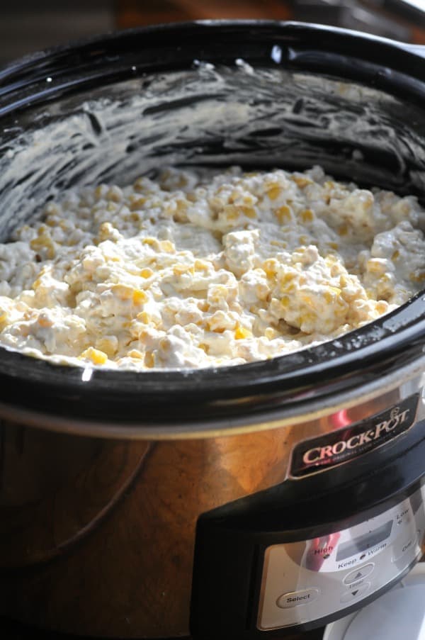 Crock Pot Slow Cooker Creamed Corn Simple Recipe Cream Cheese - Dining ...