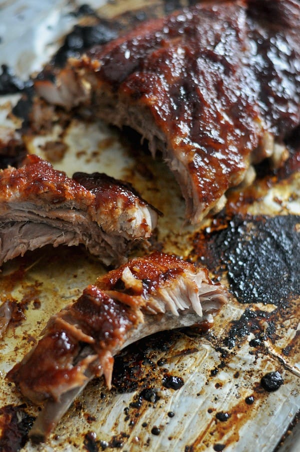 The best Instant Pot Ribs recipe for tender ribs that fall off the bone! Super easy and kid-friendly! Seasoned with a sweet and smoky rub and finished with a honey bbq sauce. Make in your Instant Pot or Crock-Pot Slow Cooker!