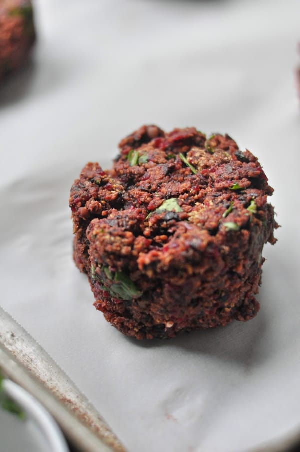 Mushroom and Beet Black Bean Burger how to make patty