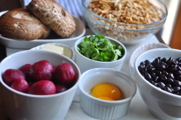 Mushroom and Beet Black Bean Burger simple ingredients