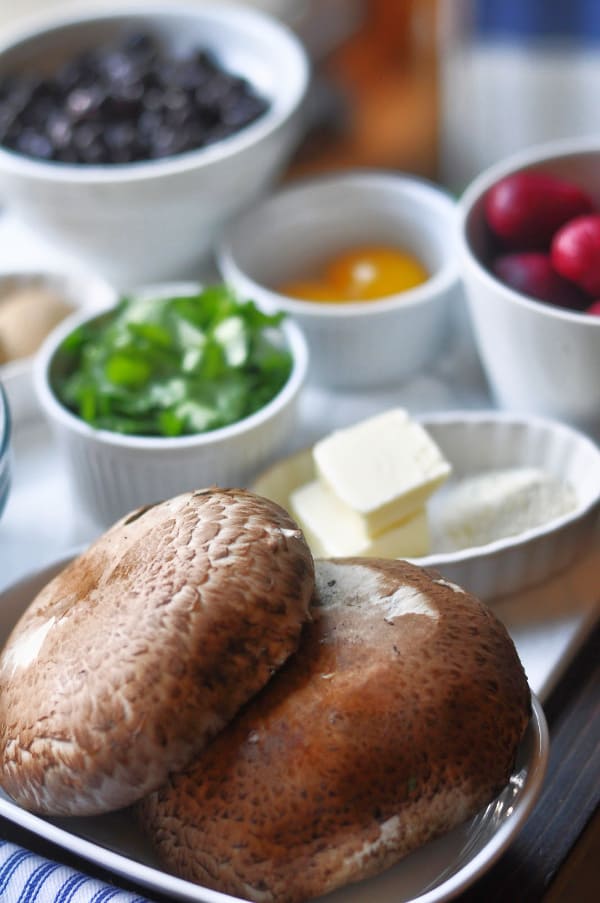 Mushroom and Beet Black Bean Burger portabella