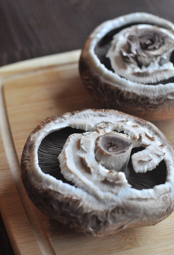 Picture of Portabella Mushrooms for vegetarian wild rice soup